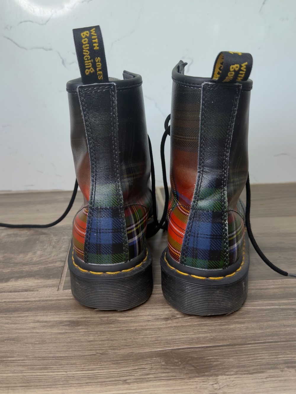 Dr. Martens 1460 TARTAN LEATHER LACE UP BOOTS Size 7 - Picture 8 of 14